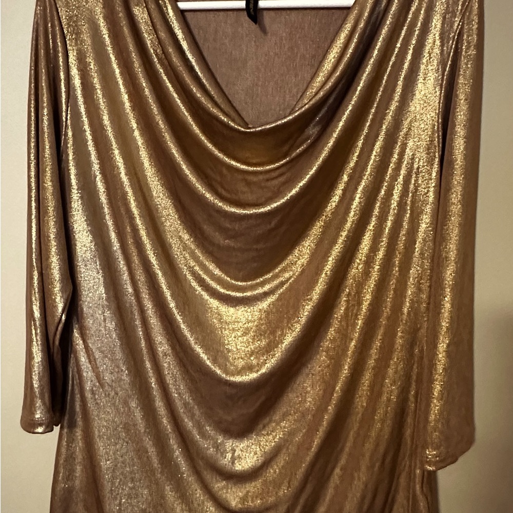 Susan Lawerence Shimmery Gold Top